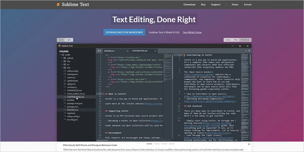 Sublime Text - лучший редактор кода PHP